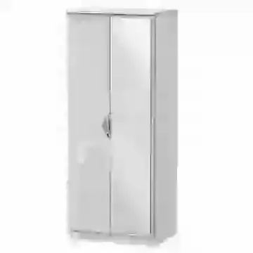 Chrome Handle 2 Door Small Mirror Wardrobe Matt White, Gloss White or Kashmir